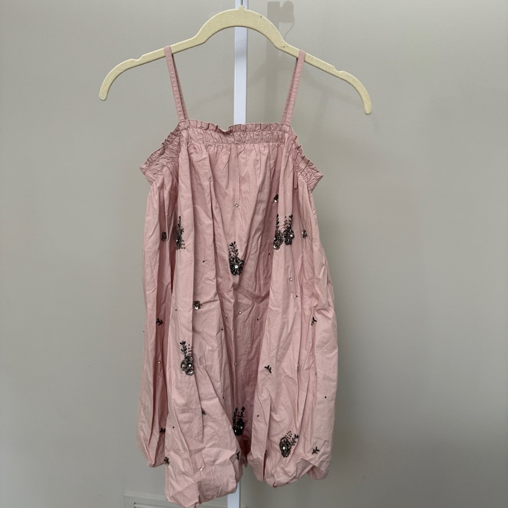 Zara Pink Sleeveless Dress with Embroidered Details kids 8 - Picture 2 of 3